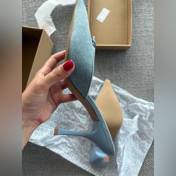 Steve Madden Brianne Denim Pointed Stiletto Mules, Size 9 brand new with box - Picture 14 of 16